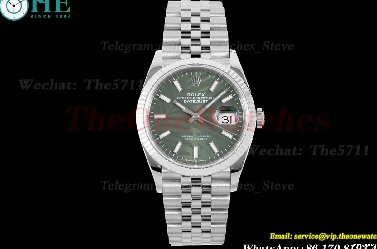 VSF 126234 VS3235 Jub 36mm Green Motif SS SS Datejust Stk Palm 0115